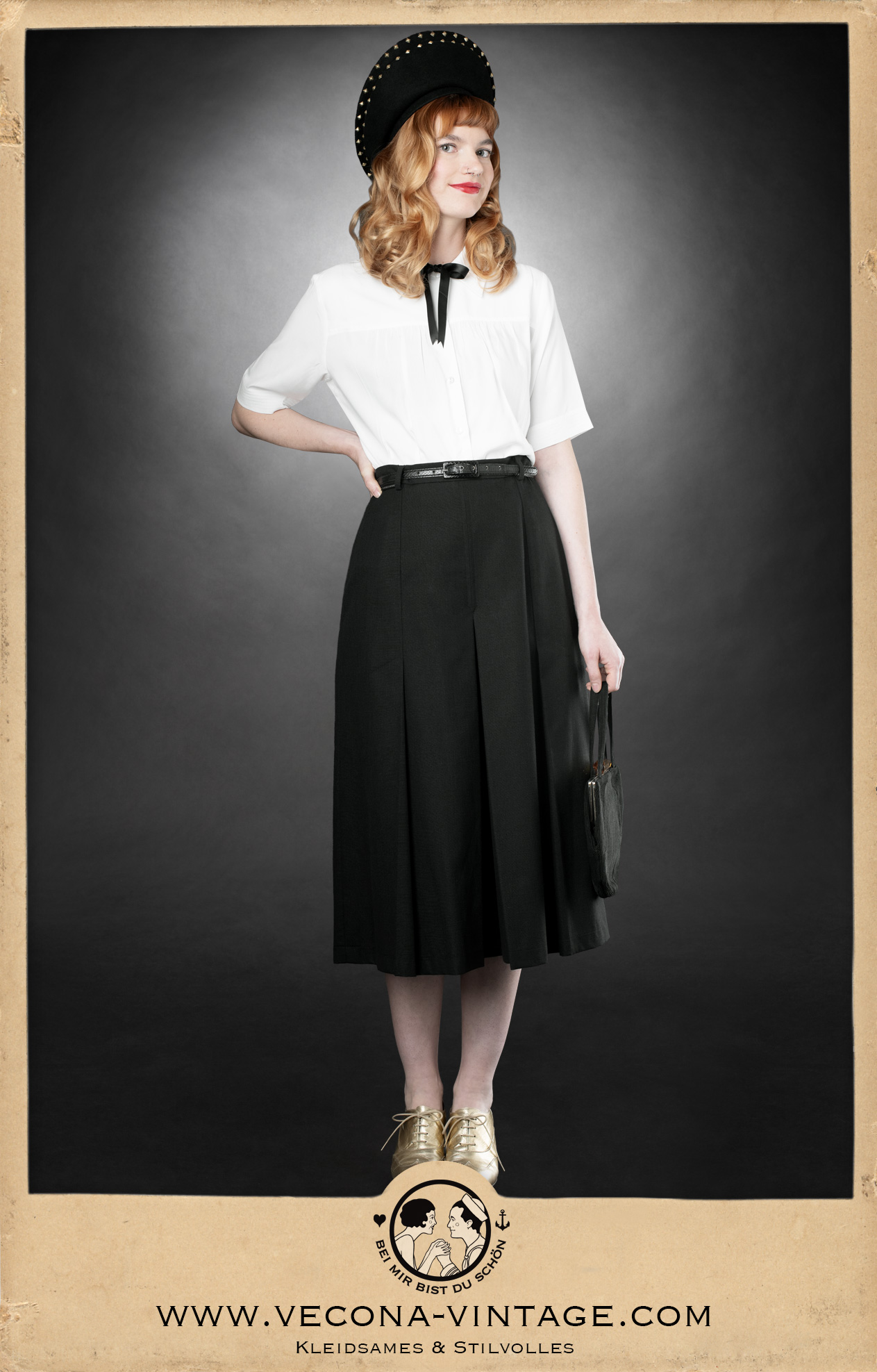 1930s Split Skirt HIGH TIDE Black