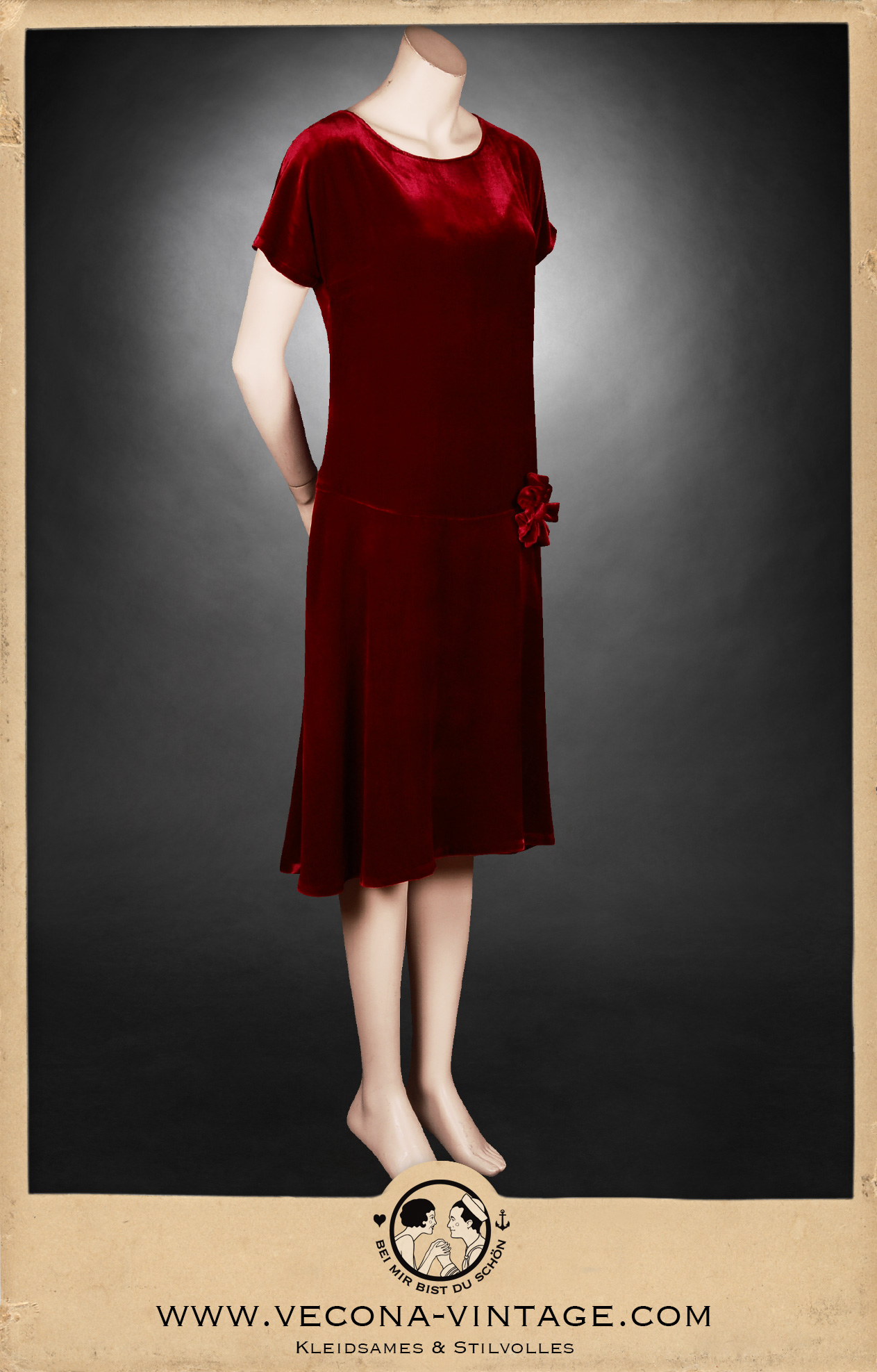 1920er Jahre Charlestonkleid KSENIA rot