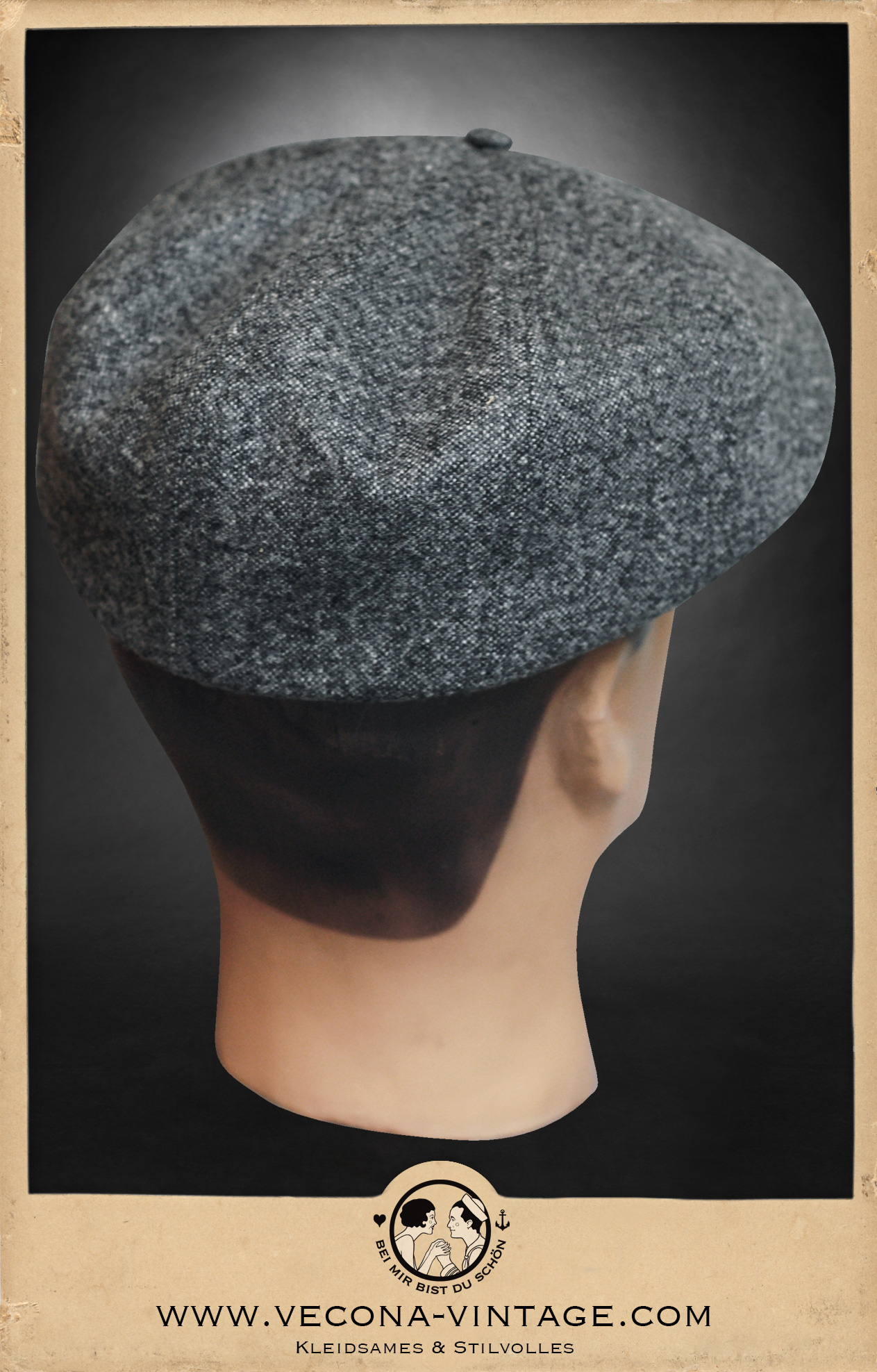 Kappe NEWSBOY Tweed grau