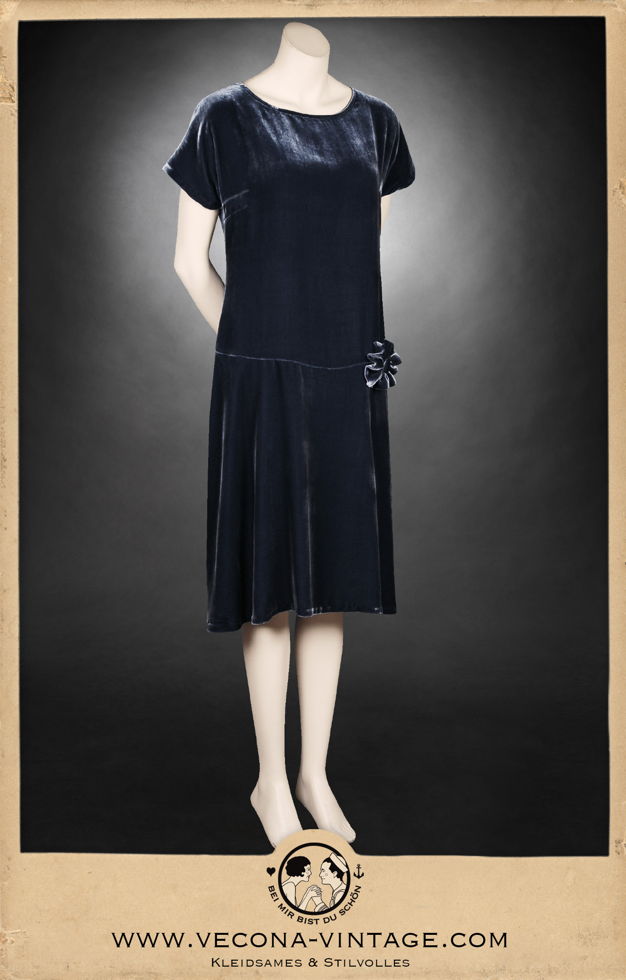 1920er Jahre Charlestonkleid KSENIA blau