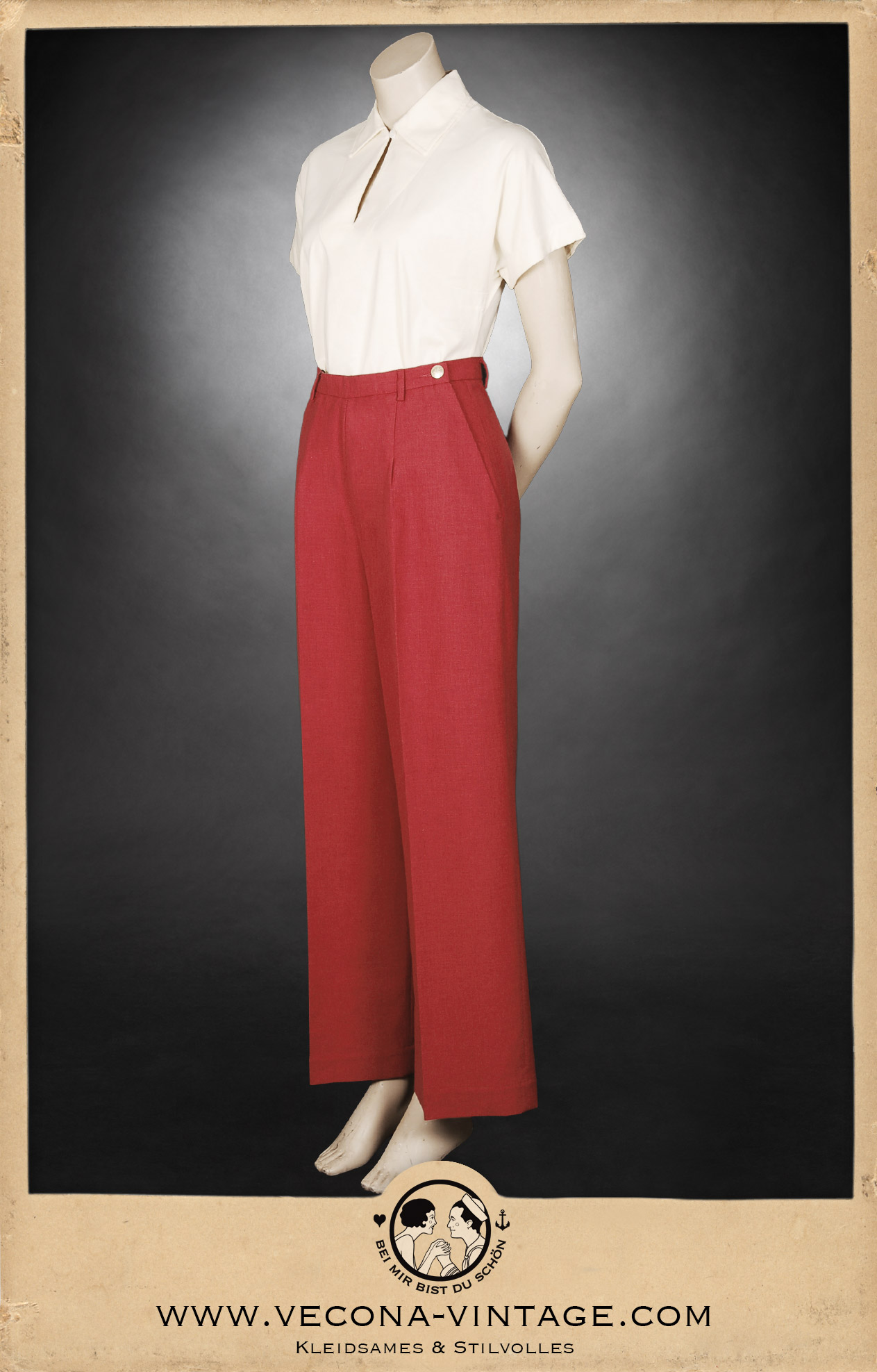 1930er Marlene Hose CHERRY BOMB