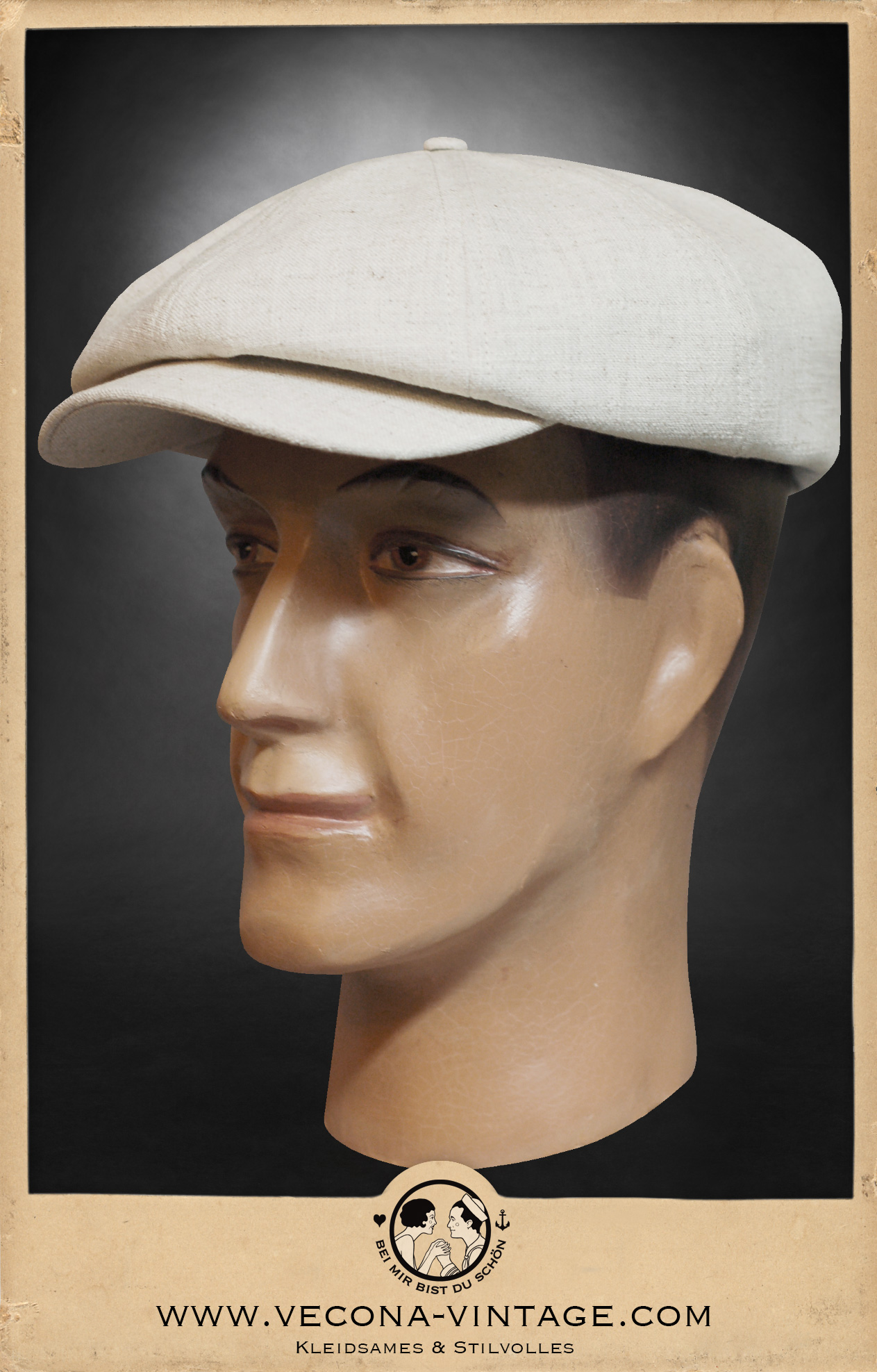 Cap NEWSBOY linen ecru