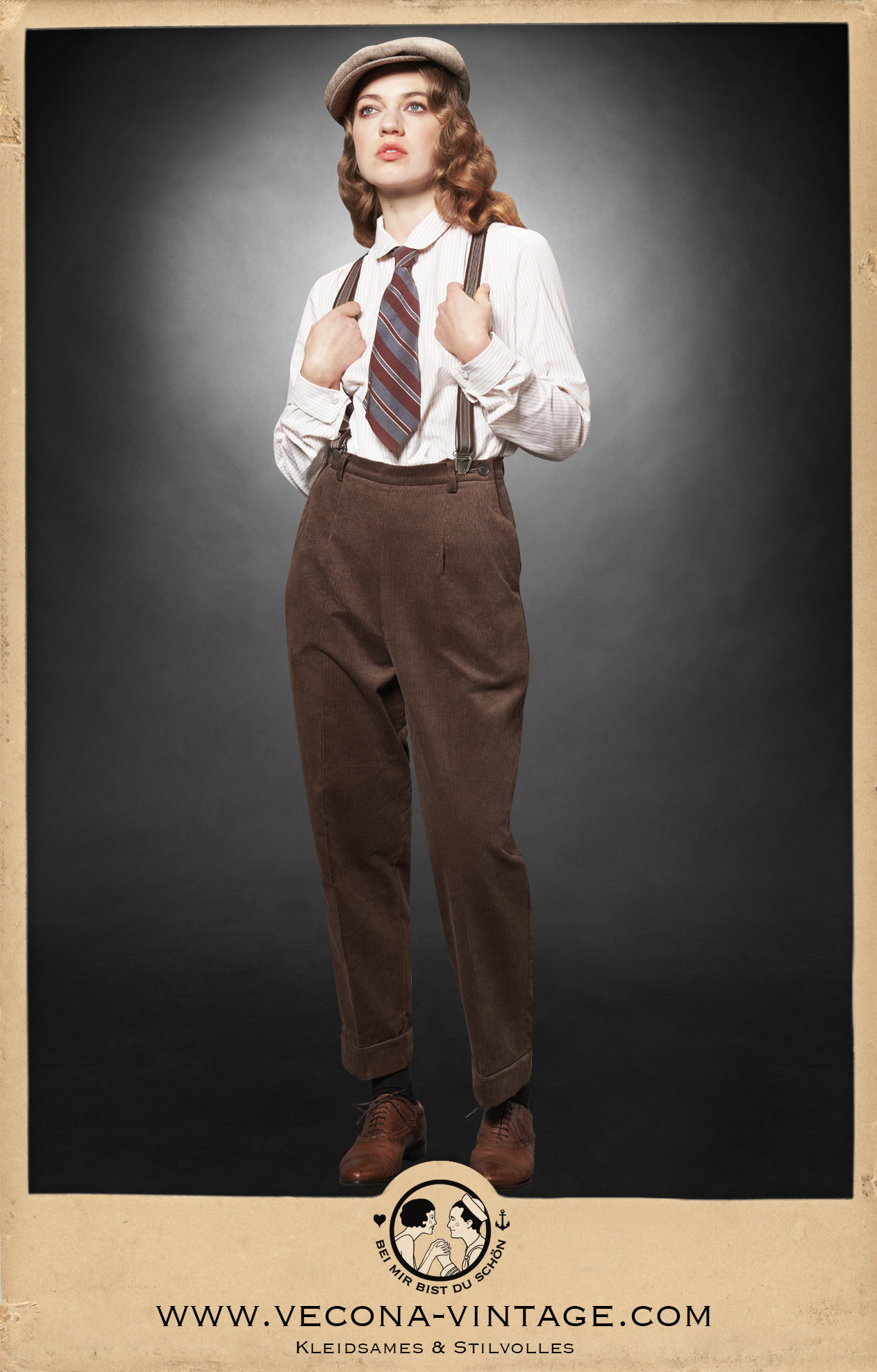 1940s slacks KATHERINE corduroy brown