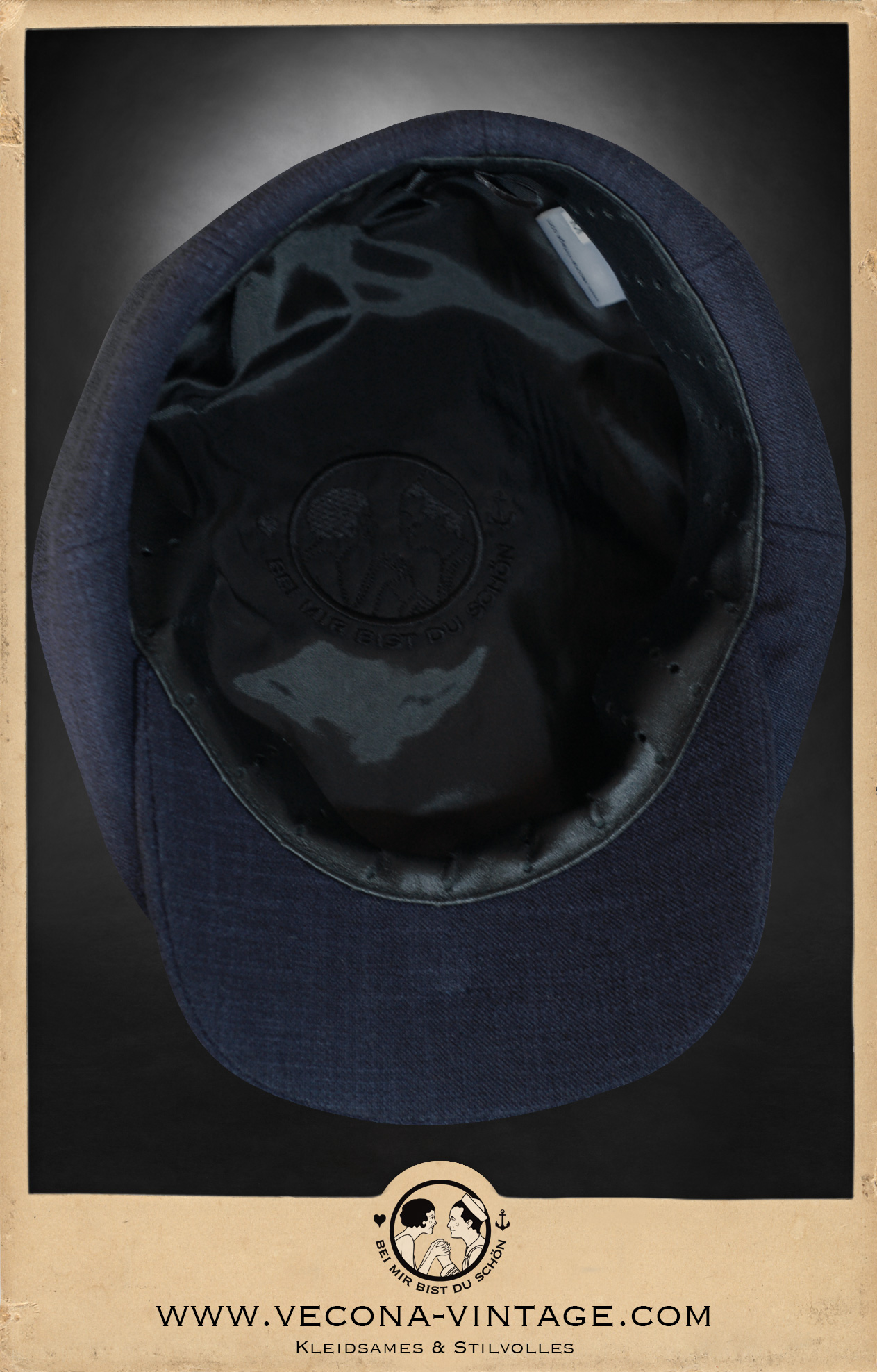 Cap NEWSBOY linen navy