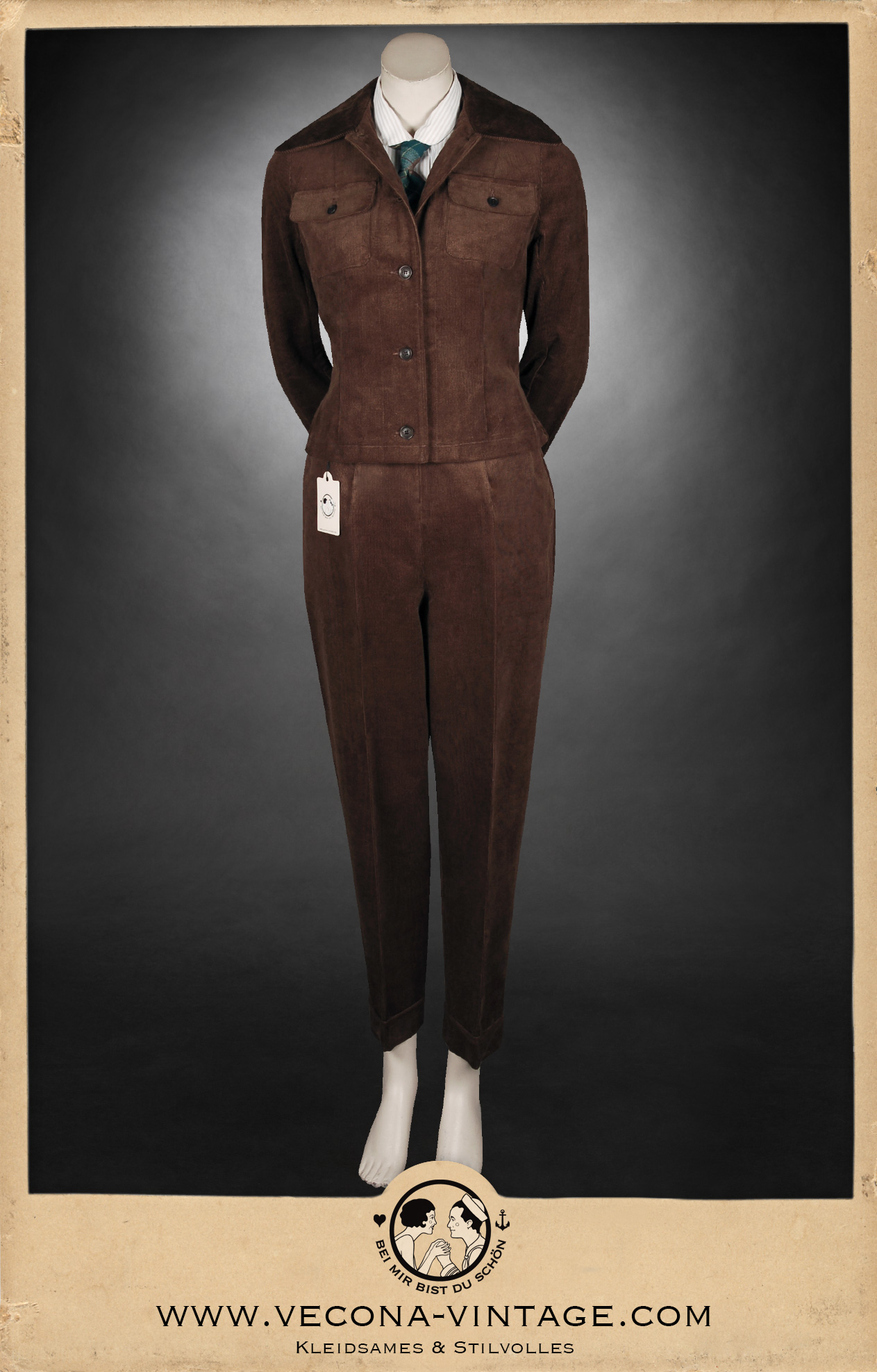 1940s Slacks KATHERINE Cord braun