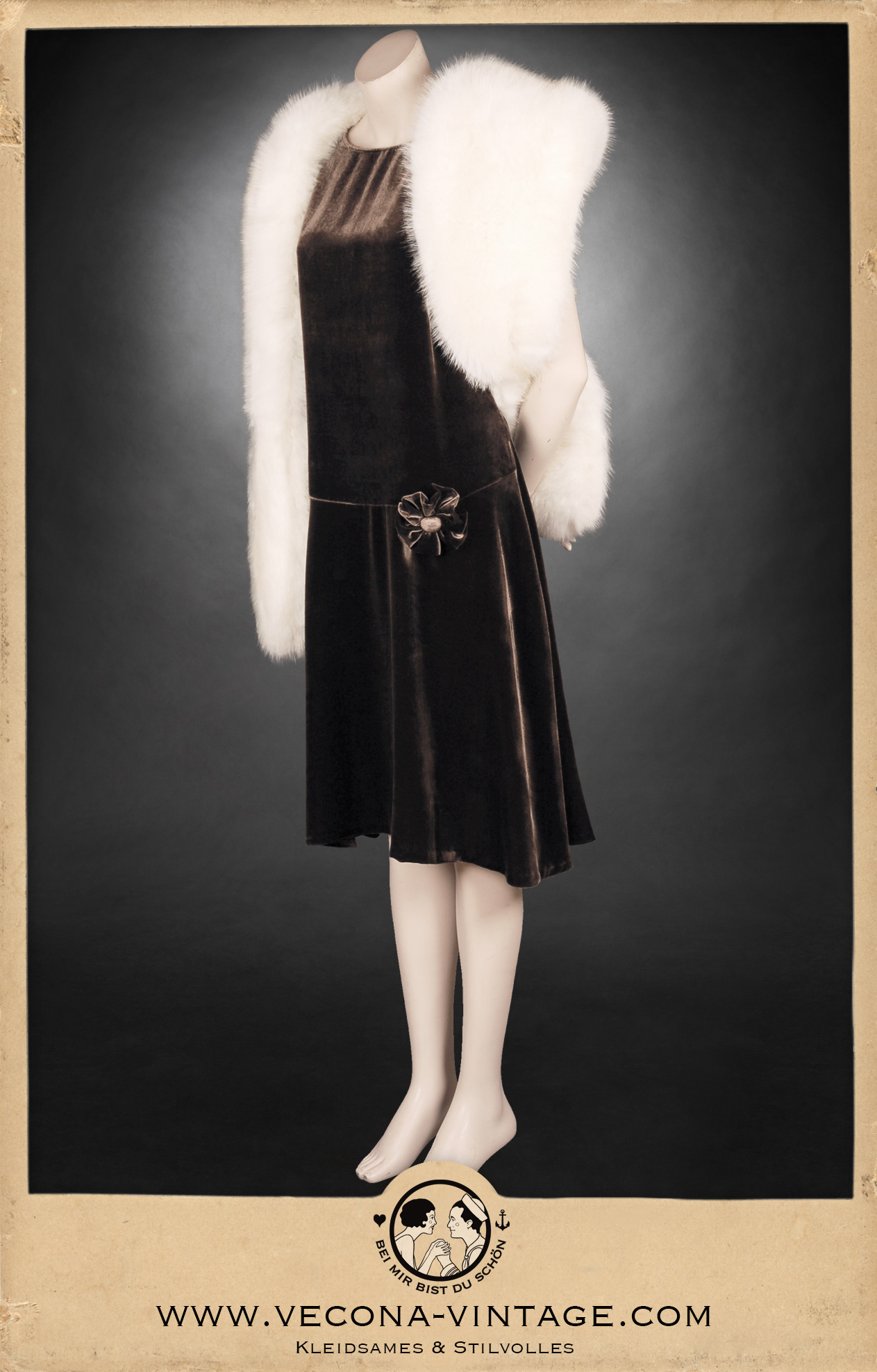 1920er Jahre Charlestonkleid KSENIA braun