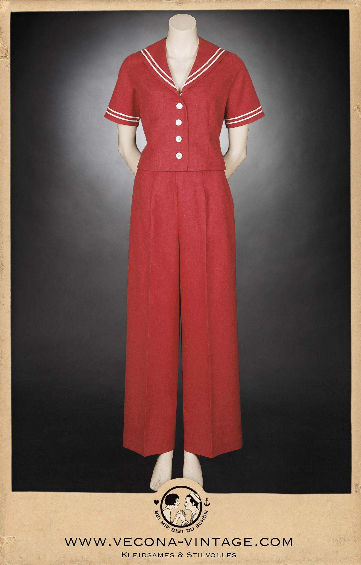 1930er Marlene Hose CHERRY BOMB