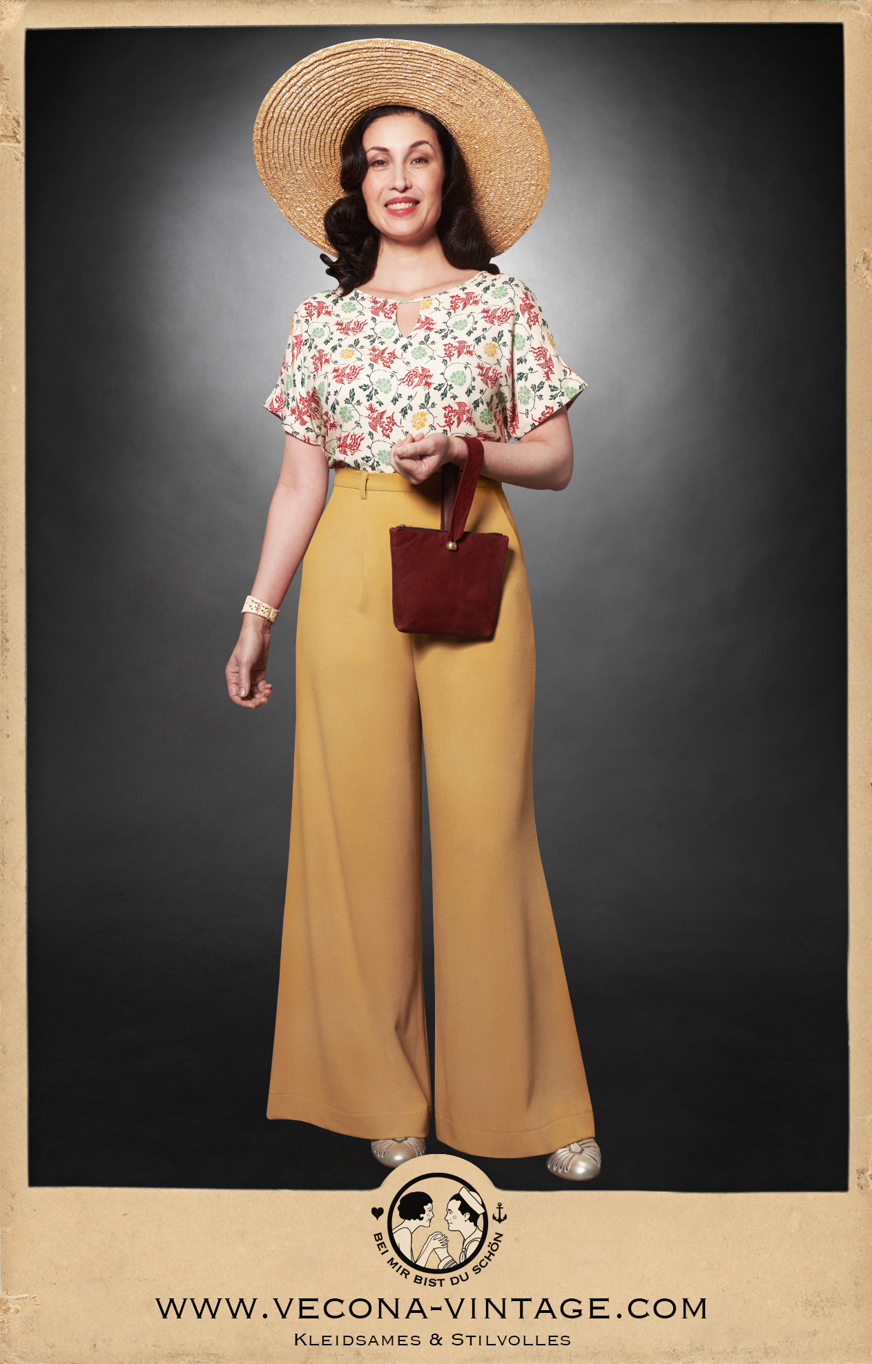 1930s Slacks BOARDWALK BONNIE mustard