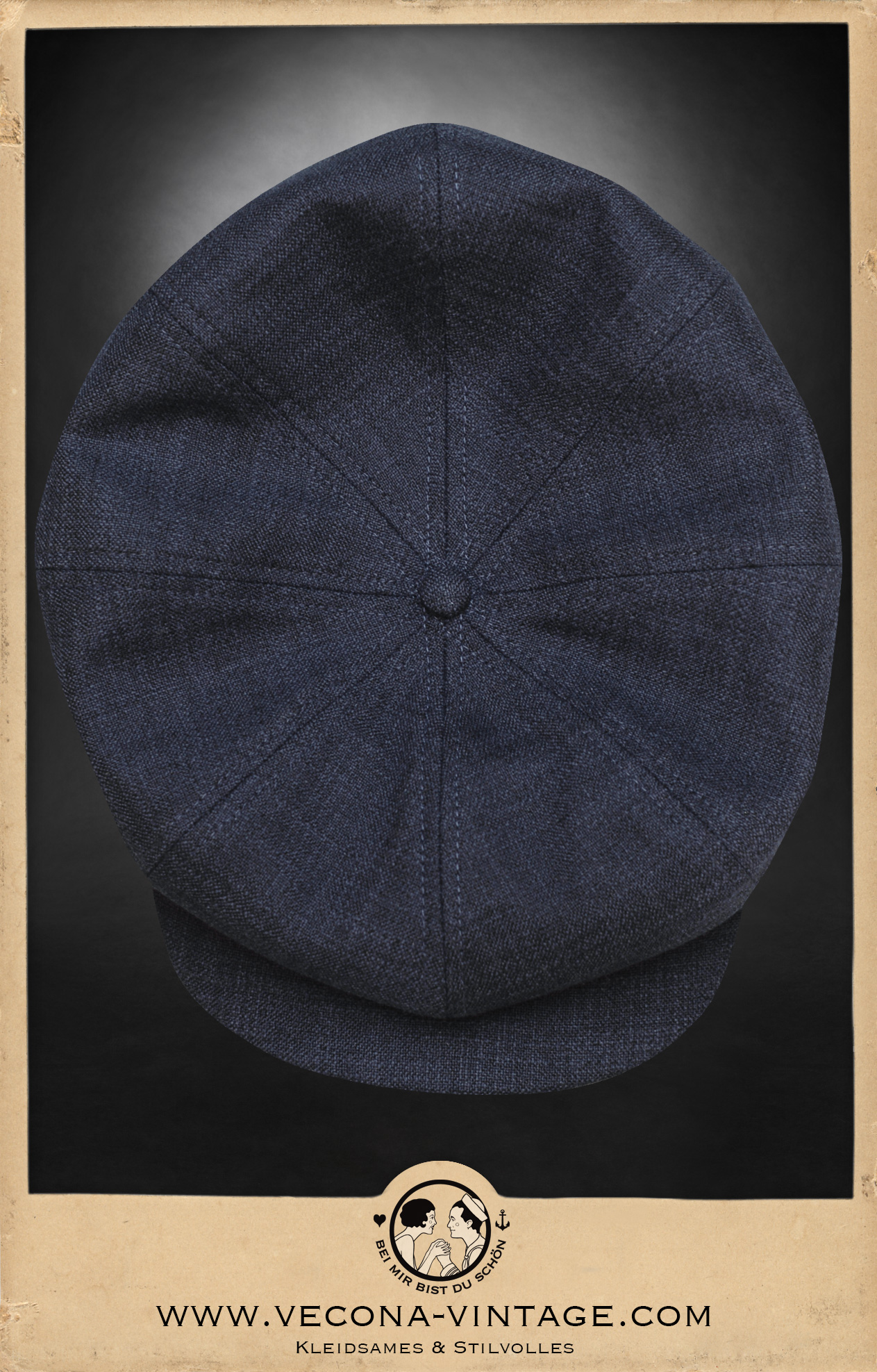 Cap NEWSBOY linen navy