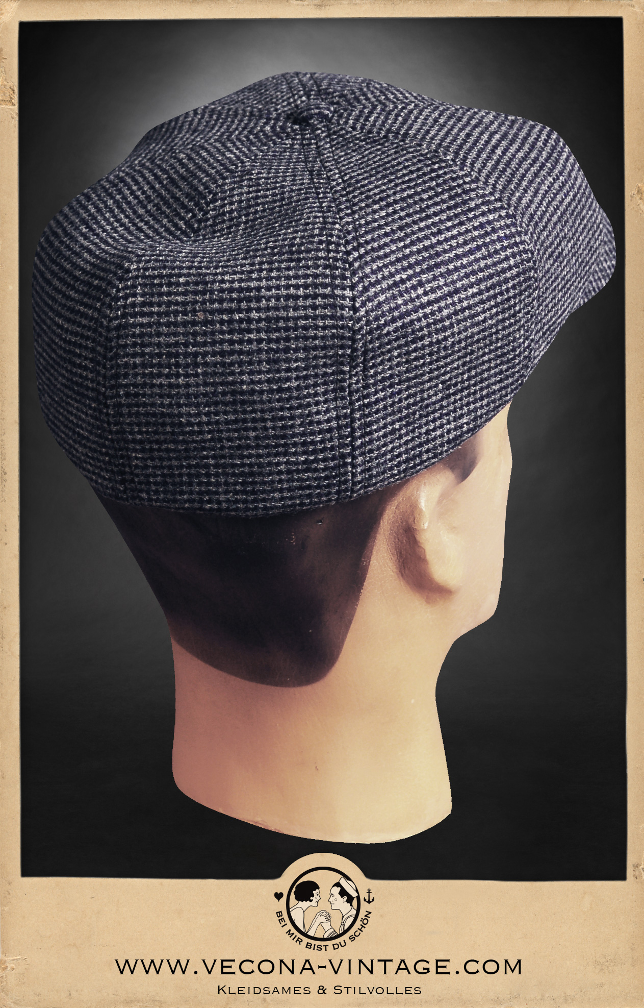 Cap NEWSBOY tweed blue