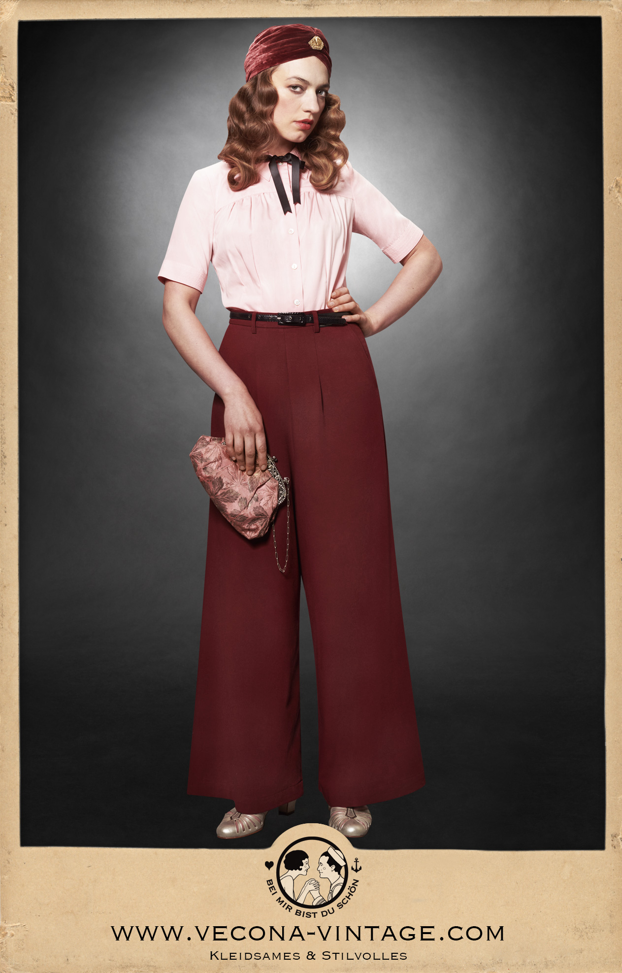 1930s Slacks BOARDWALK BONNIE wine