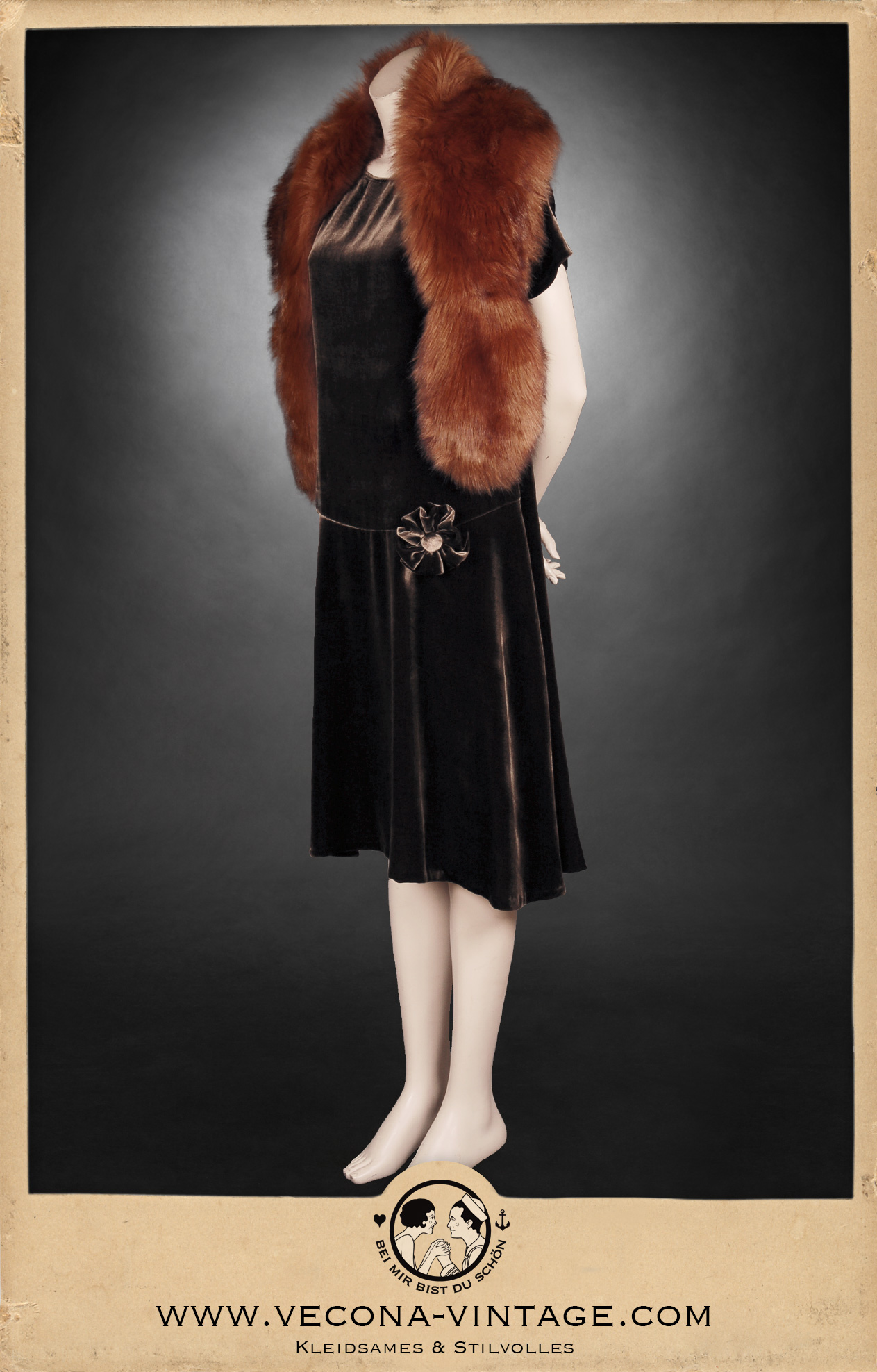 1920er Jahre Charlestonkleid KSENIA braun